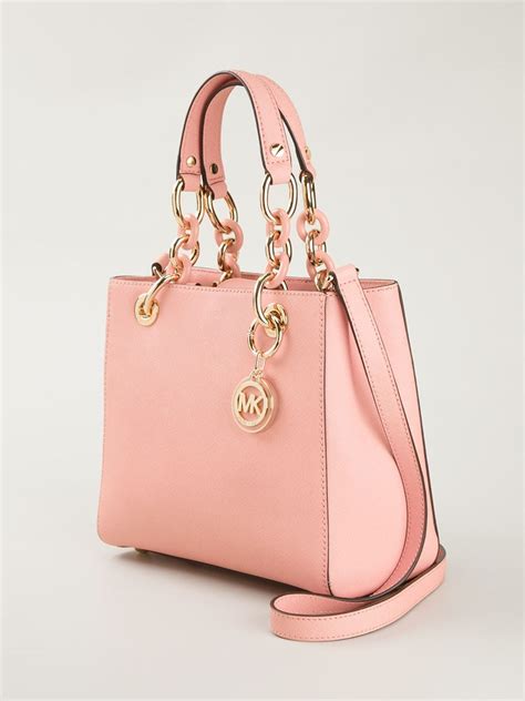 michael kors pink leather tote handbag|Michael Kors small handbags.